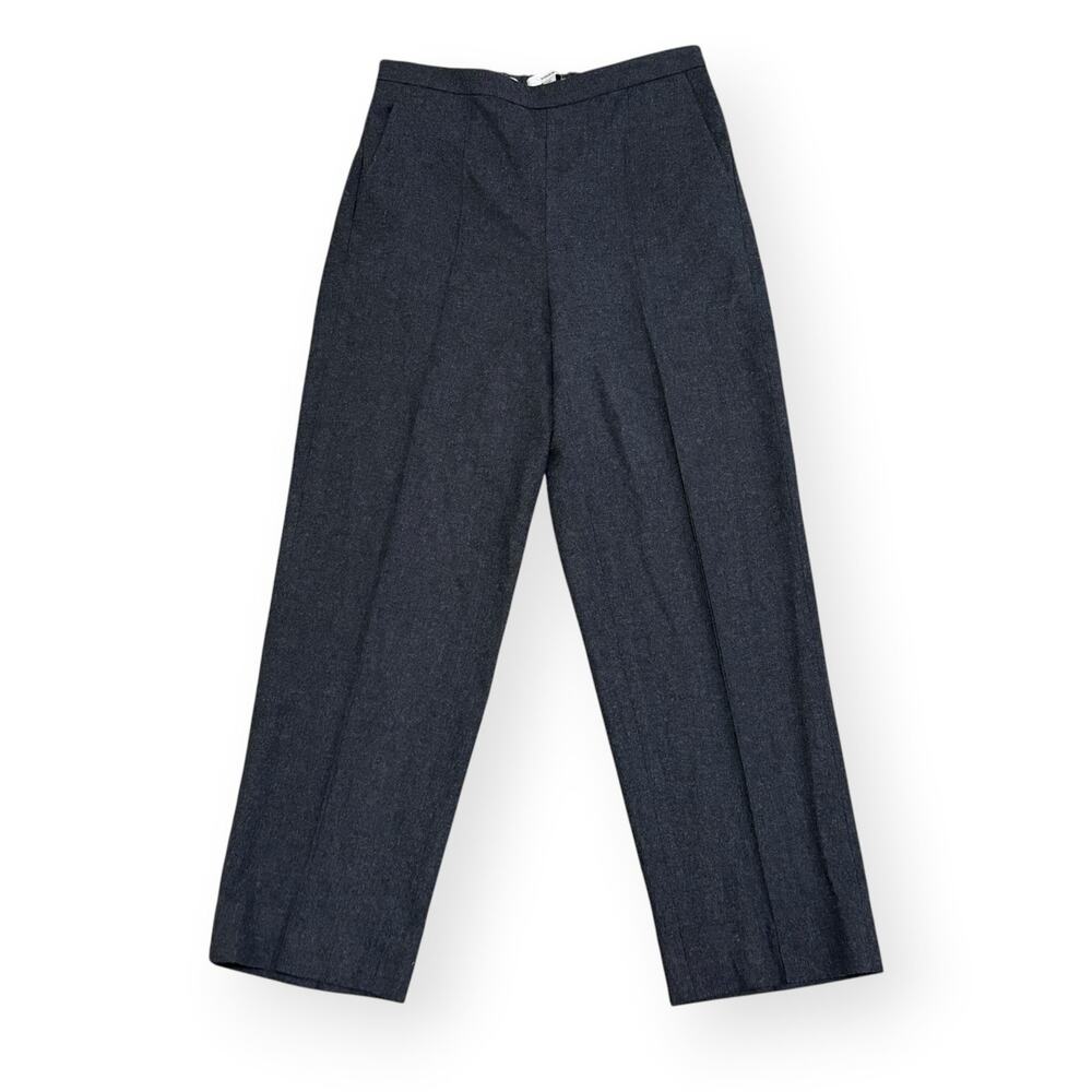 Vince Italian Wool-Blend Easy Pull-On Pants Gray S Pleated Pockets Quiet Luxury